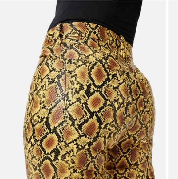 Good American Snake Print Skinny Edgy Chic Jeans High Rise Faux Stretch - Picture 2 of 6